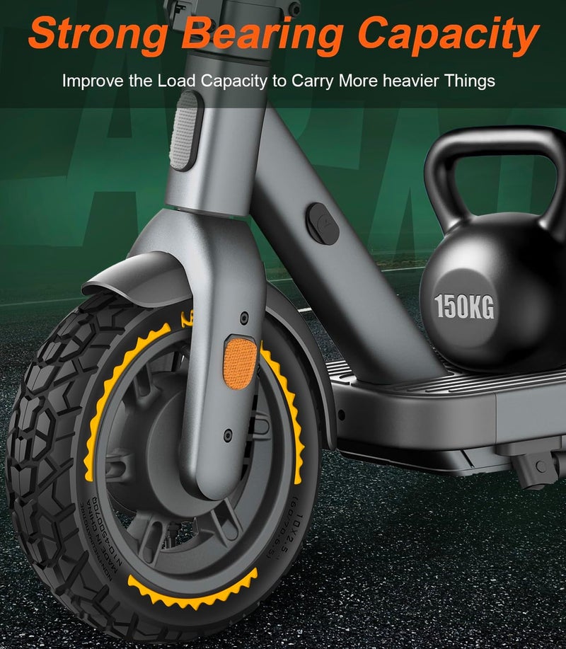 BANGTING 2PCS 60/70-6.5 إطارات سكوتر بدون أنبوب - 10x2.50 بديل أمامي أو خلفي للإطارات الصلبة المقاومة للثقب، 10x2.50-6.5 إطارات غير هوائية للطرق الوعرة لسيجواي G30/G30D/G30LP/G30D II (أصفر) - Image 4